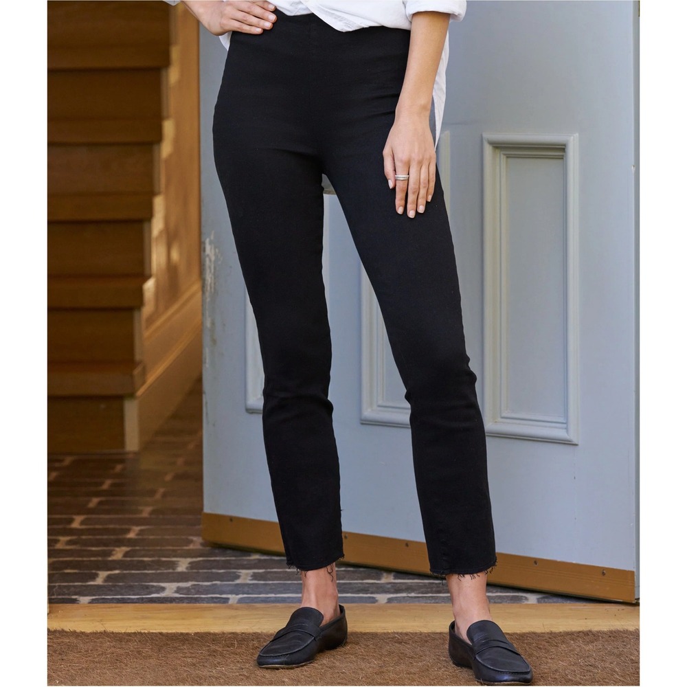 Frank & Eileen Derry Illusion Pull-On Jeans Black Italian Dream Denim Size 31